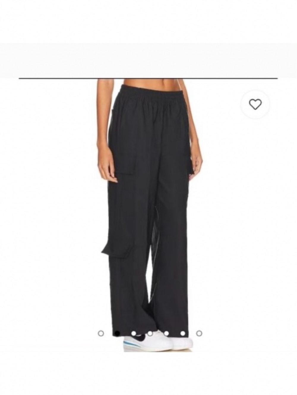 We Wore What Black Flowy Wide Leg Cargo Style Pants